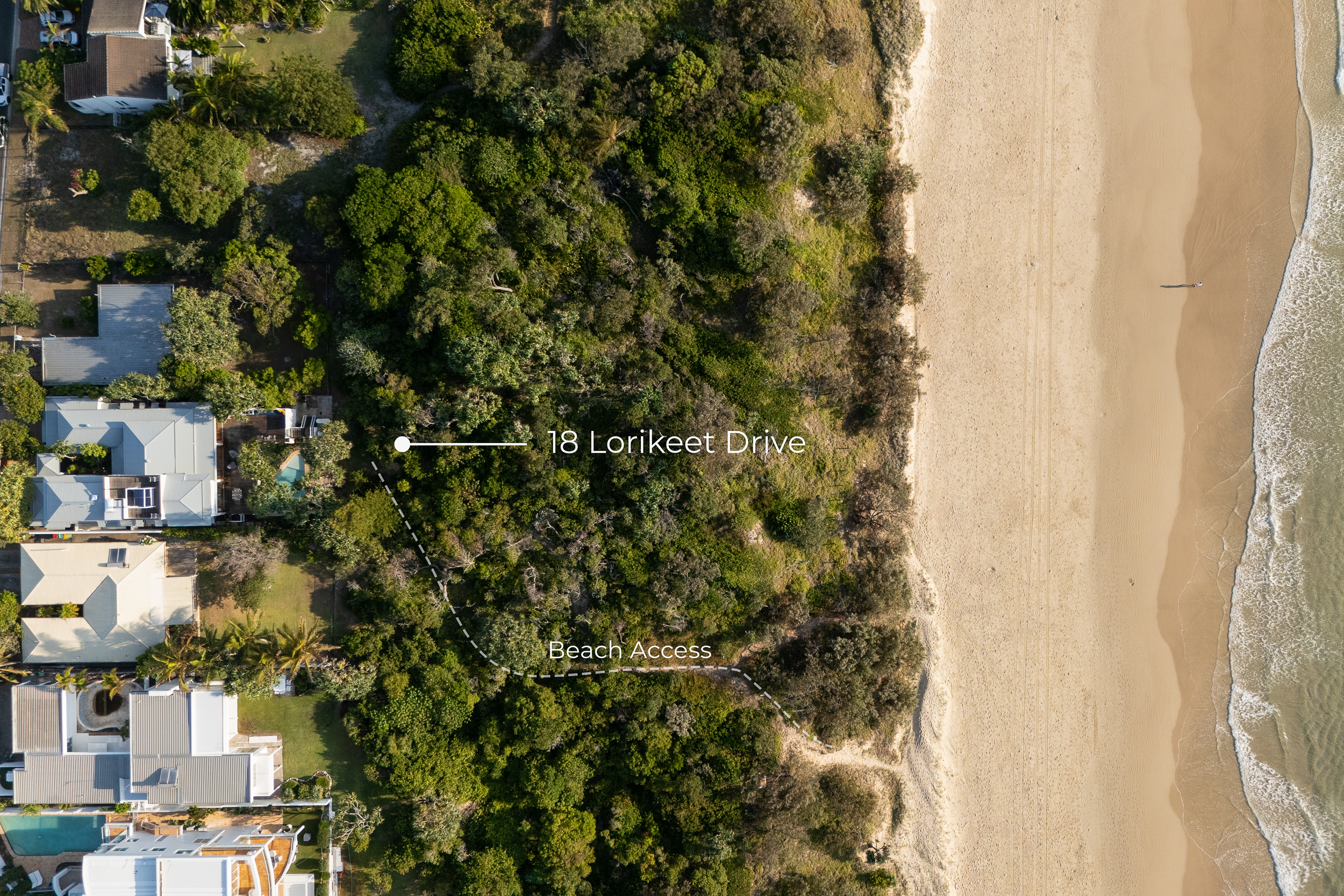 Sandy path from the back gate to the beach